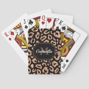 Baraja De Cartas Estampado leopardo del purpurina