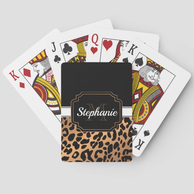 Baraja De Cartas Estampado leopardo lindo (Reverso)