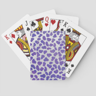 Baraja De Cartas Estampado Púrpura y Blanco Dálmata