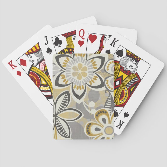 Baraja De Cartas Estampados de flores contemporáneos (Reverso)