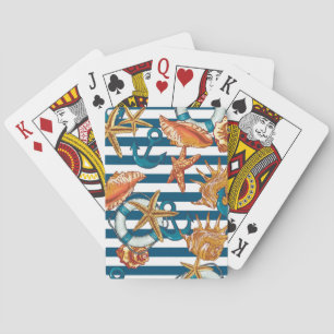 Baraja De Cartas Estantes Marítimas Y Patrón De Anclaje