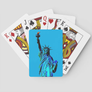 Baraja De Cartas Estatua azul de la Dama de la Libertad