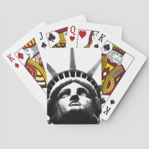 Baraja De Cartas Estatua blanca y negra de la libertad