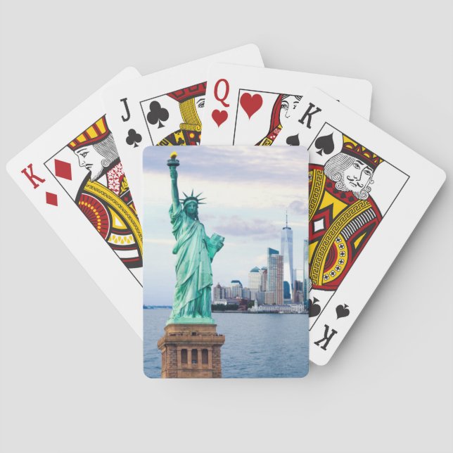 Baraja De Cartas Estatua de la Libertad con el World Trade Center (Reverso)