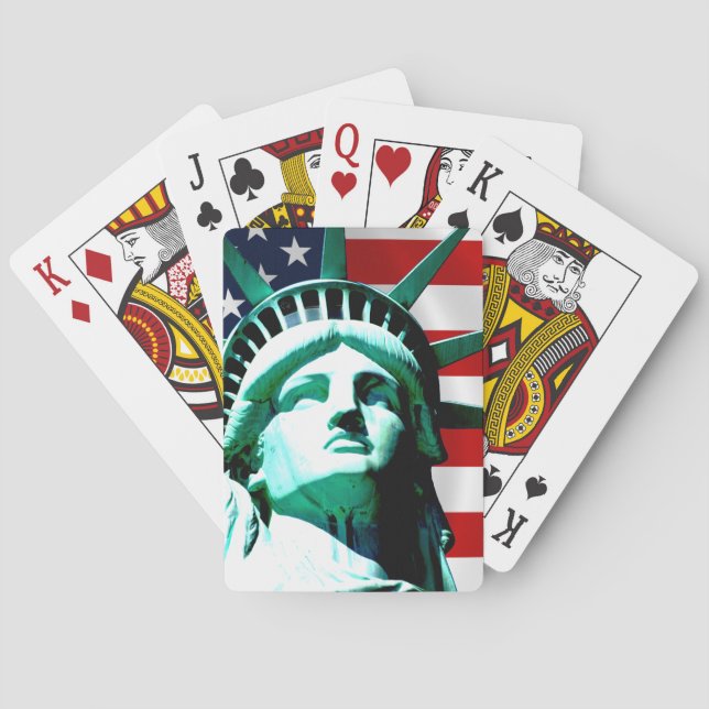 Baraja De Cartas Estatua de la libertad, Nueva York (Reverso)