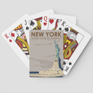 Baraja De Cartas Estatua de la Libertad Retro en Nueva York