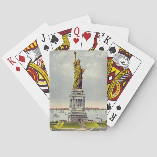 Baraja De Cartas Estatua de la Libertad Viaje en Nueva York (Reverso)