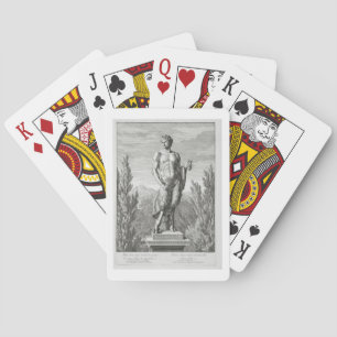 Baraja De Cartas Estatua de un sátiro que sostiene un manojo de