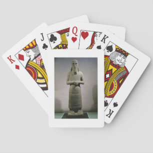 Baraja De Cartas Estatua dedicada al dios Haddad-Yishi (basalto)