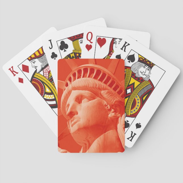 Baraja De Cartas Estatua Roja de la Libertad (Reverso)