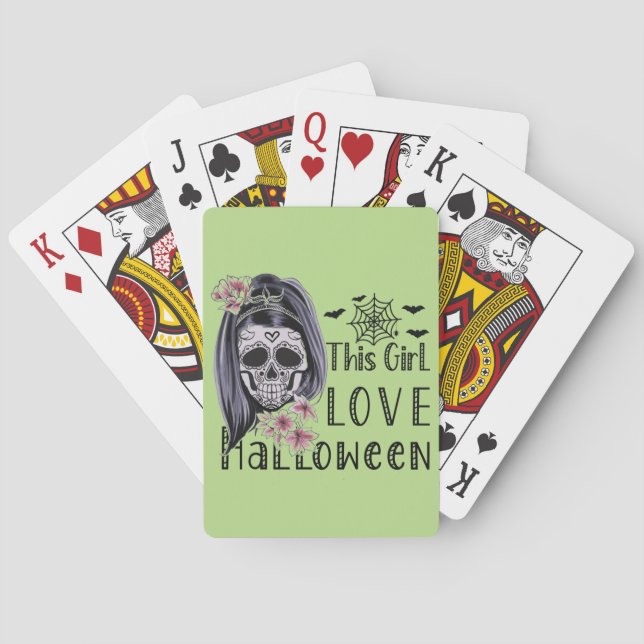 Baraja De Cartas Este Chica ama Halloween (Reverso)