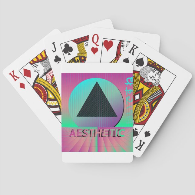 Baraja De Cartas estética de vaporwave (Reverso)