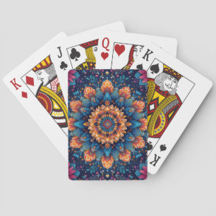 Baraja De Cartas Estilo de arte digital de flores Mandala-23907