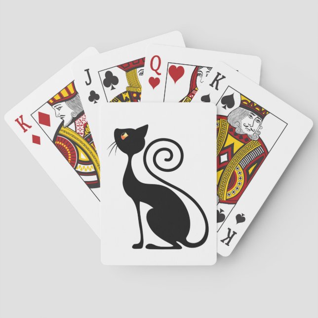Baraja De Cartas Estilo de cosecha de gato negro (Reverso)