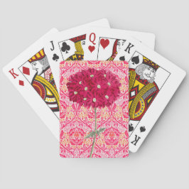 Baraja De Cartas Estilo de cosecha Magenta Hidrangea Flor