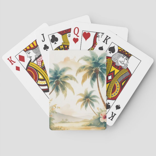 Baraja De Cartas Estilo de época Hawai Viajes Honolulu (Reverso)
