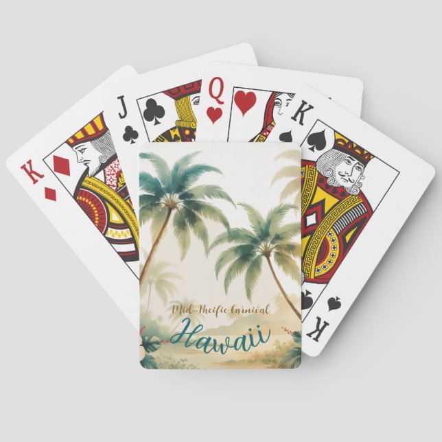 Baraja De Cartas Estilo de época Hawai Viajes Honolulu (Reverso)