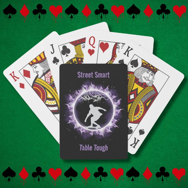 Baraja De Cartas Estilo de la calle Skateboarding Jugar Tarjetas Pu (Street Style Skateboarding Playing Cards Purple)