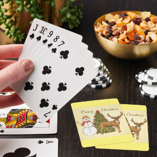 Baraja De Cartas Estilo de la cosecha Feliz Navidad