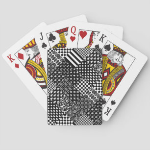 Baraja De Cartas Estilo de patrón mixto blanco negro minimalista
