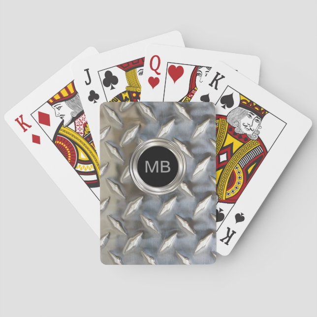 Baraja De Cartas Estilo monograma masculino (Reverso)
