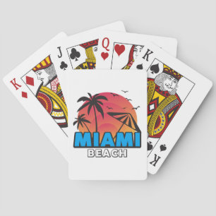 Baraja De Cartas Estilo Retro Viaje a Miami Beach