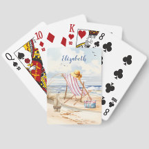 Estiloso Watercolor Beach Ocean Sand Personalize