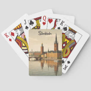 Baraja De Cartas Estocolmo Suecia Arte de Ciudad Contemporánea Eleg