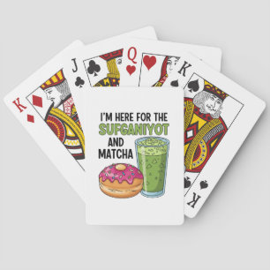 Baraja De Cartas Estoy Aquí Por Sufganiyot Y Matcha Hanukkah Judío