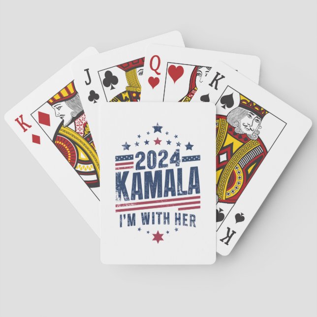 Baraja De Cartas Estoy con su voto de Kamala para 2024 Kamala-Harri (Reverso)