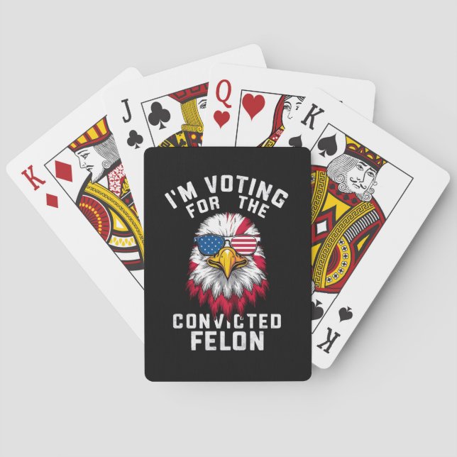 Baraja De Cartas Estoy votando por el convicto Felon Funny Pro Trum (Reverso)
