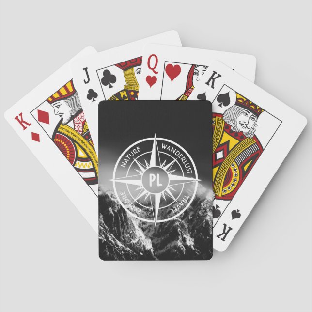Baraja De Cartas Estrella de brújula emblema monopólico montañas dr (Reverso)
