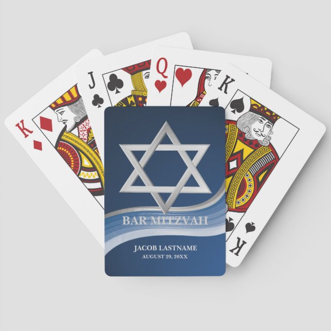 Baraja De Cartas Estrella de David Bar Mitzvah (Reverso)