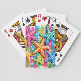 BARAJA DE CARTAS ESTRELLA DE MAR DE VERANO DE COLORES VIVOS