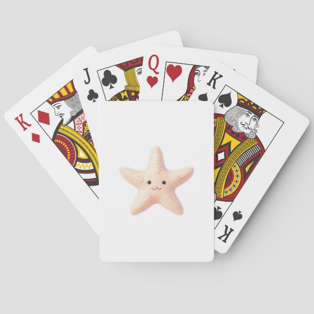 Baraja De Cartas Estrella de mar rosa linda (Reverso)