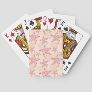 Baraja De Cartas Estrella de mar y coral rosa patrón pastel