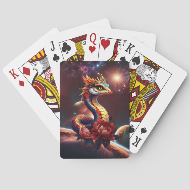 Baraja De Cartas Estrella real serpiente del universo. (Reverso)