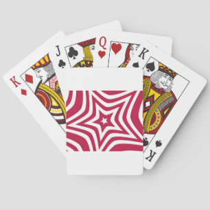 Baraja De Cartas Estrella roja y blanca audaz y brillante en un pat