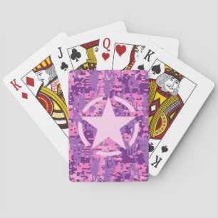Baraja De Cartas Estrella rosa decoro al estilo de camo digital
