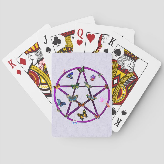 Baraja De Cartas Estrella y mariposas de Wiccan (Reverso)