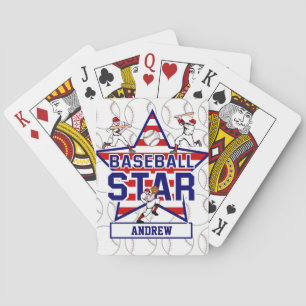 Baraja De Cartas Estrella y rayas de béisbol personalizadas