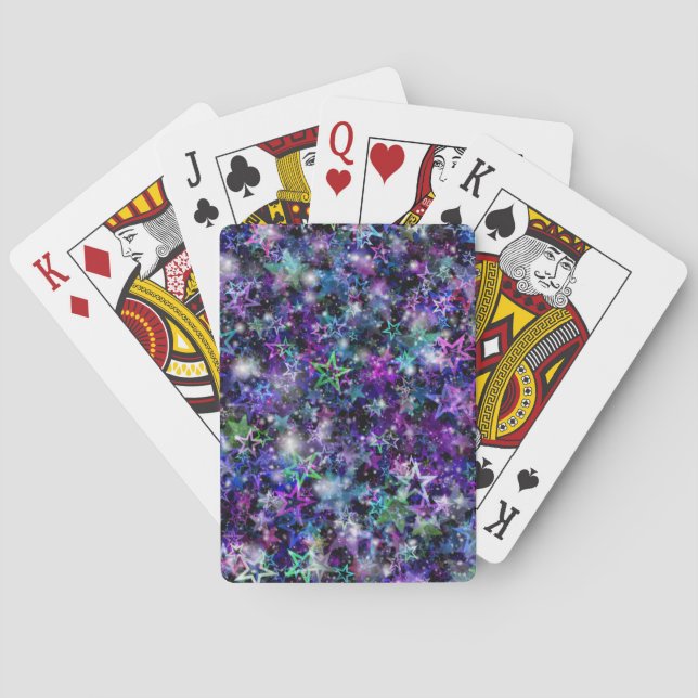 Baraja De Cartas estrellas de arco iris jugando (Reverso)