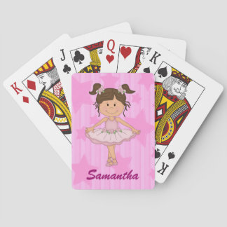 Baraja De Cartas Estrellas de balerina rosada y rayas