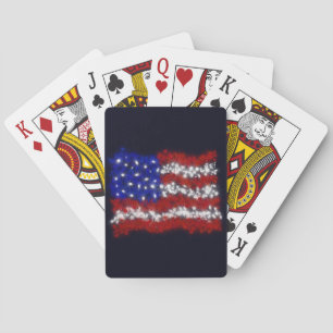 Baraja De Cartas Estrellas de fuegos artificiales y Bandera estadou