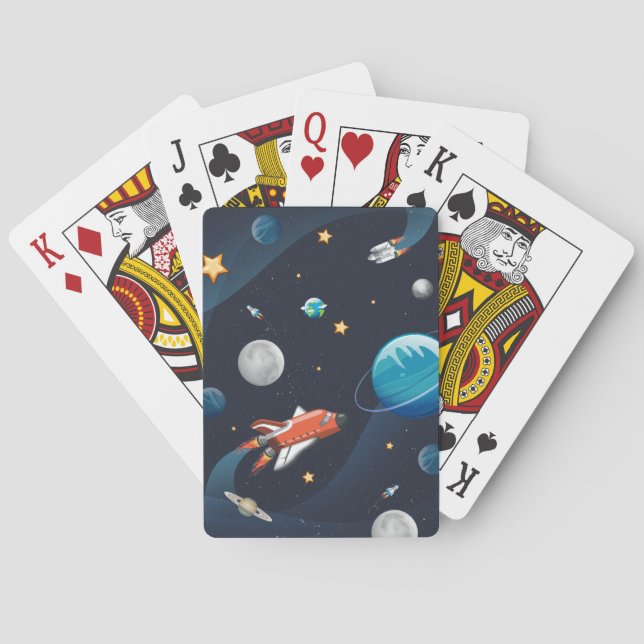 Baraja De Cartas Estrellas de la luna del transbordador espacial (Reverso)