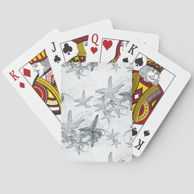 Baraja De Cartas Estrellas de mar en el modelo del mar (Reverso)