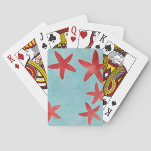 Baraja De Cartas Estrellas de mar rojas y azules