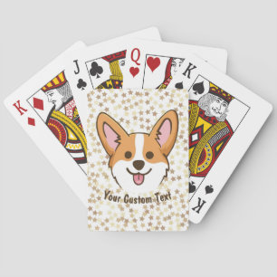 Baraja De Cartas Estrellas de perro de cachorro galés personalizada