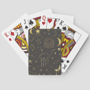 Baraja De Cartas Estrellas Doradas Celestiales, Luna y Constelacion