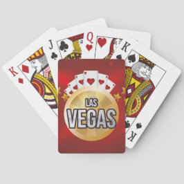 Baraja De Cartas Estrellas Doradas Modernas de Las Vegas Rojas